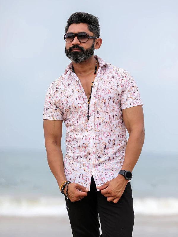 princess polly baby blue dress Formal Men Shirts Indian Cotton Shirts Half Saleeve Hippie Shirt main image 0