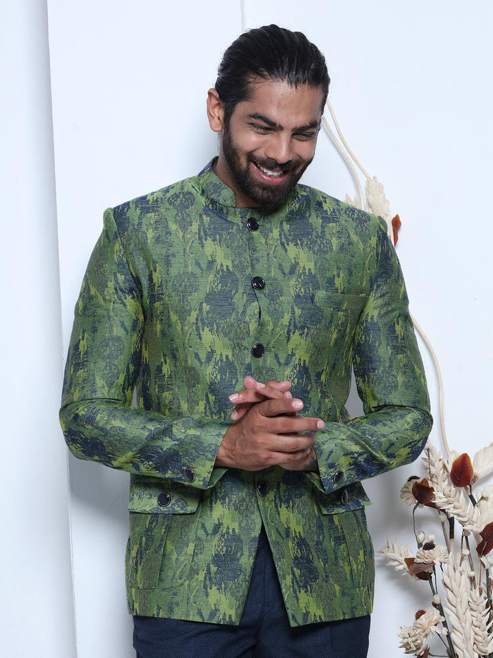 Majestic Green Color Cotton Men's Designer Jodhpuri Suit - VJV Now