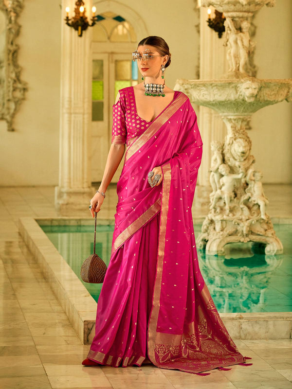 Royal Rani Satin Silk Woven Party wear Saree - VJV Now