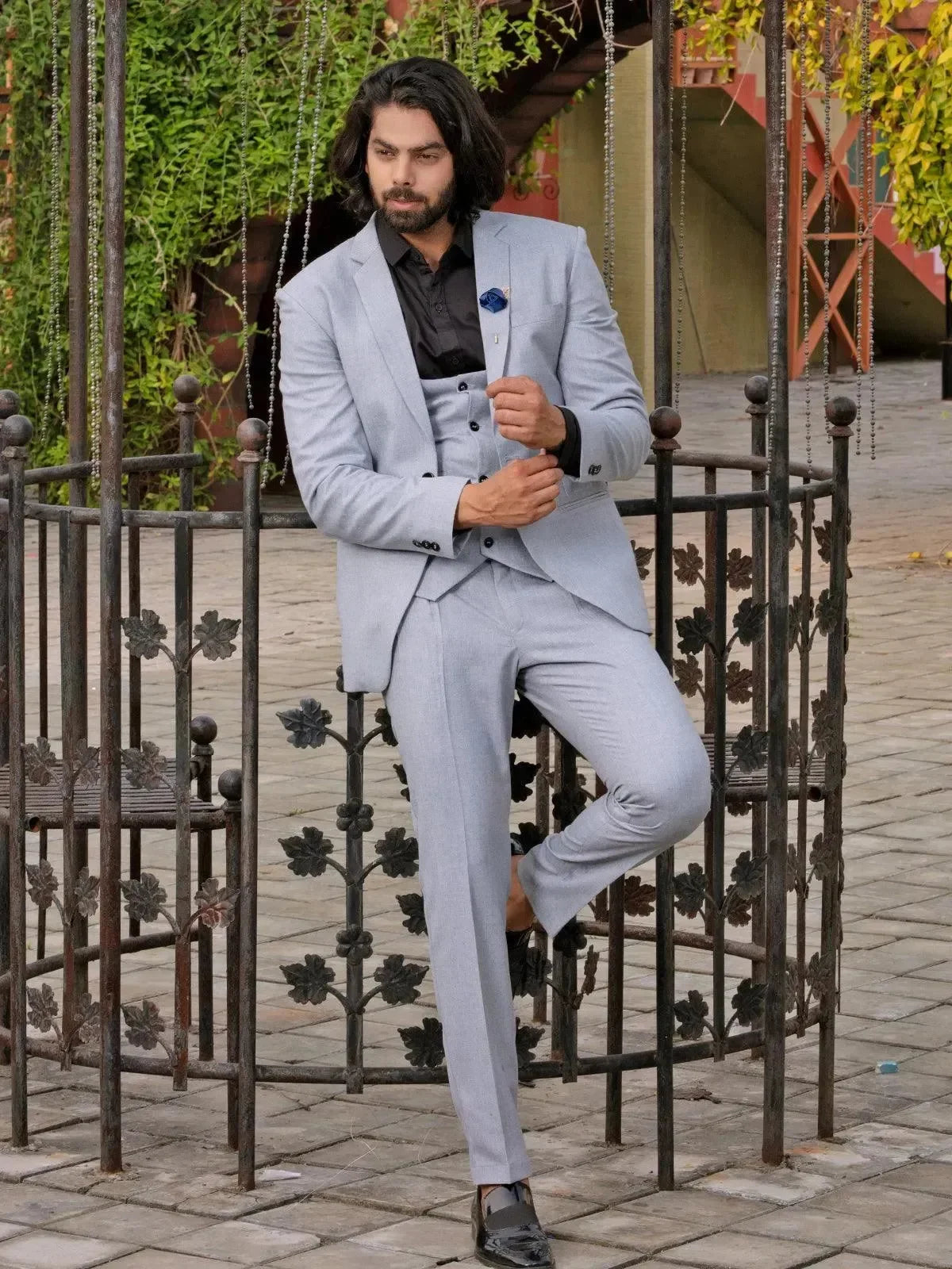 HOT Light Grey Suit Grey Colour Blazer Mens Blazer For Men Steel