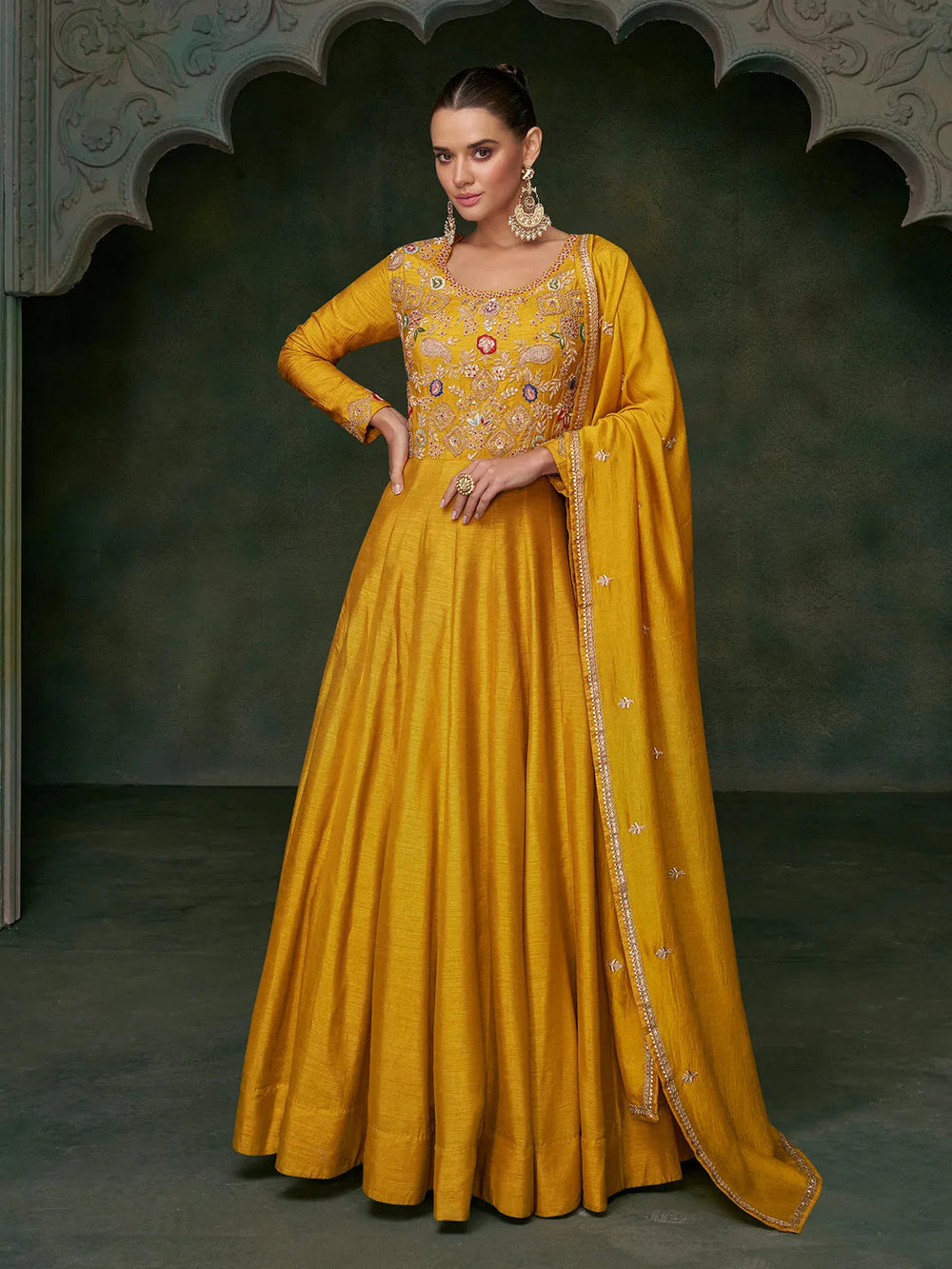 open lace back dress Yellow Fusion Flare Dress from Harmony Hues