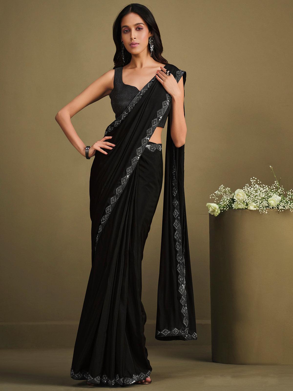 Black fashion saree outfit