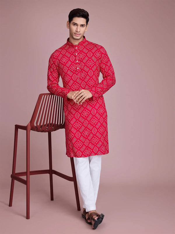 Rani Rayon Foil Printed Men's kurta For Every Occasion