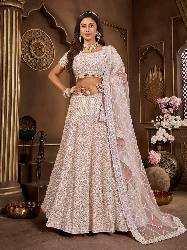 Baby Pink Bridal Lehenga with Premium Heavy Zarkan Work For Wedding Wear