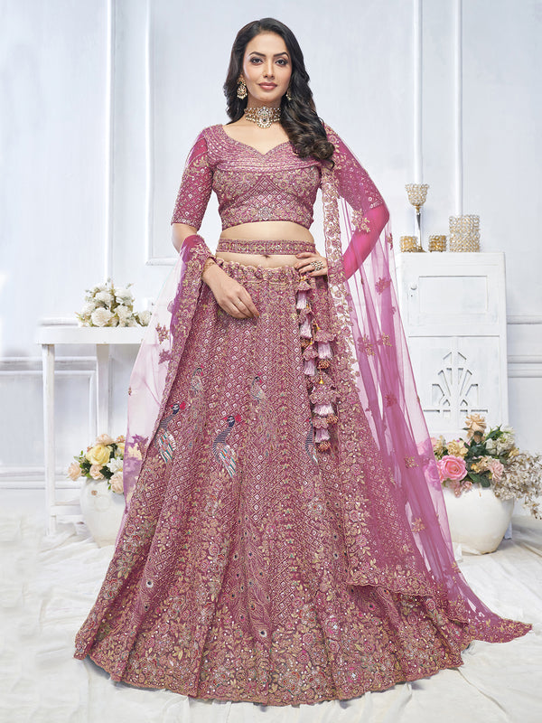 Onion Designer Embroidered Bridal Wear Lehenga Choli