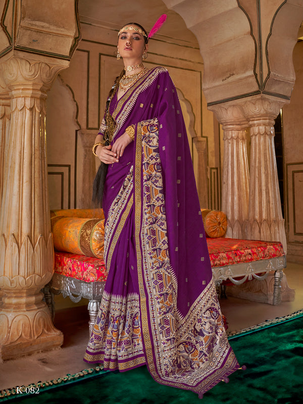 Maroon Designer Print Viscose Silk Festival Saree