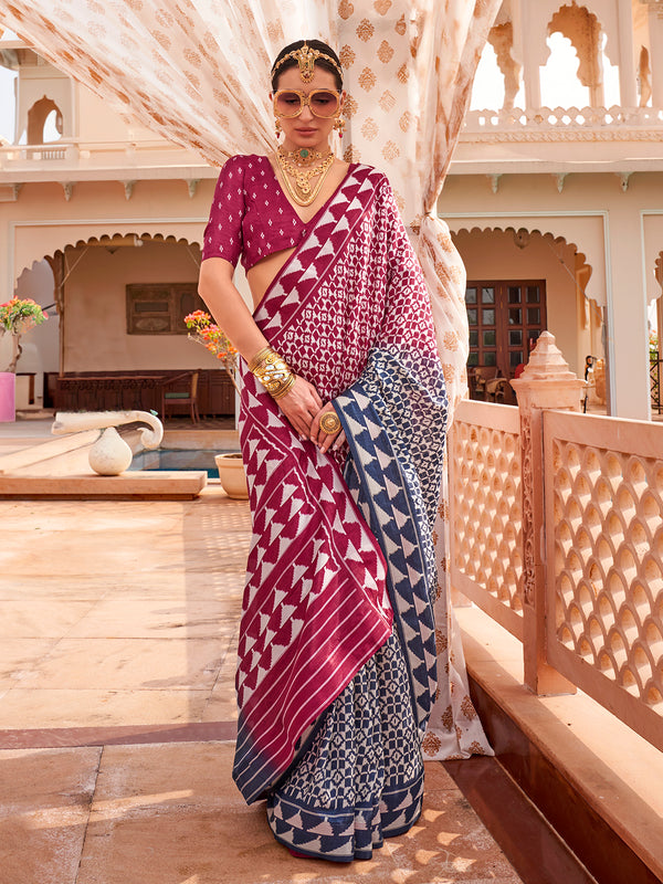 Purple Silk Weeding Wear Traditional Designer Saree