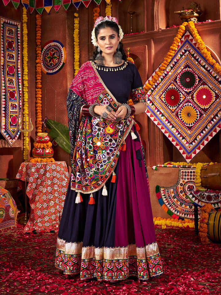 Designer Multicolor Kutchi Work Navratri Chaniya Choli Set