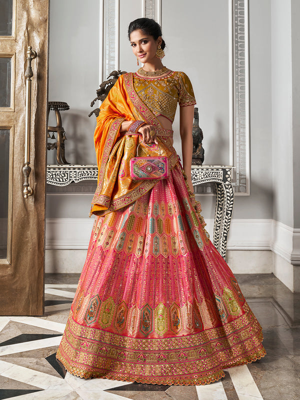 Zarkan Designer Banarasi Silk Bridal Lehenga Set For Weeding Wear