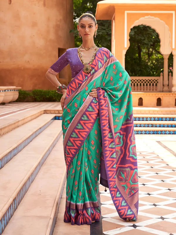 Multi-Color Traditional Patola Silk Saree for Festive Wear