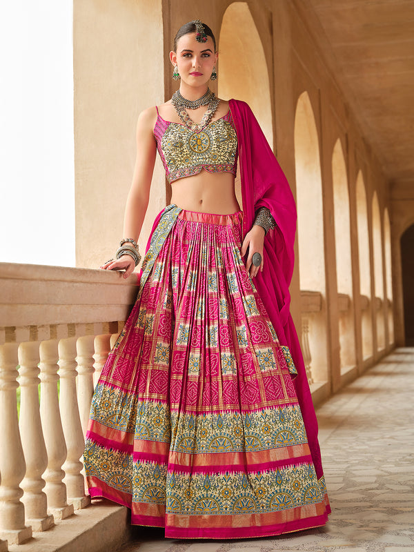 Traditional Designer Sangeet Silk Lehenga