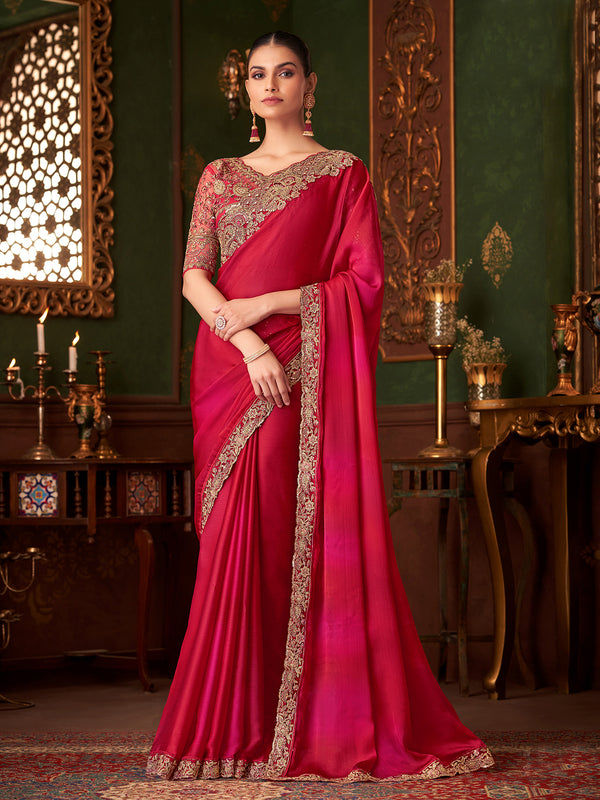 Sparkle Shaded Chiffon Silk Party Wear Saree