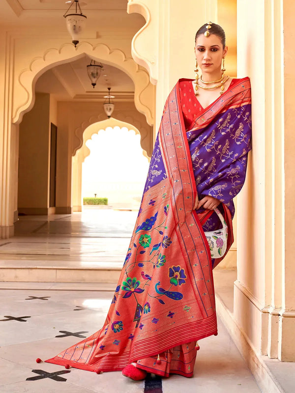 Radiant Silk Traditional Designer Paithani Saree For Festival Wear