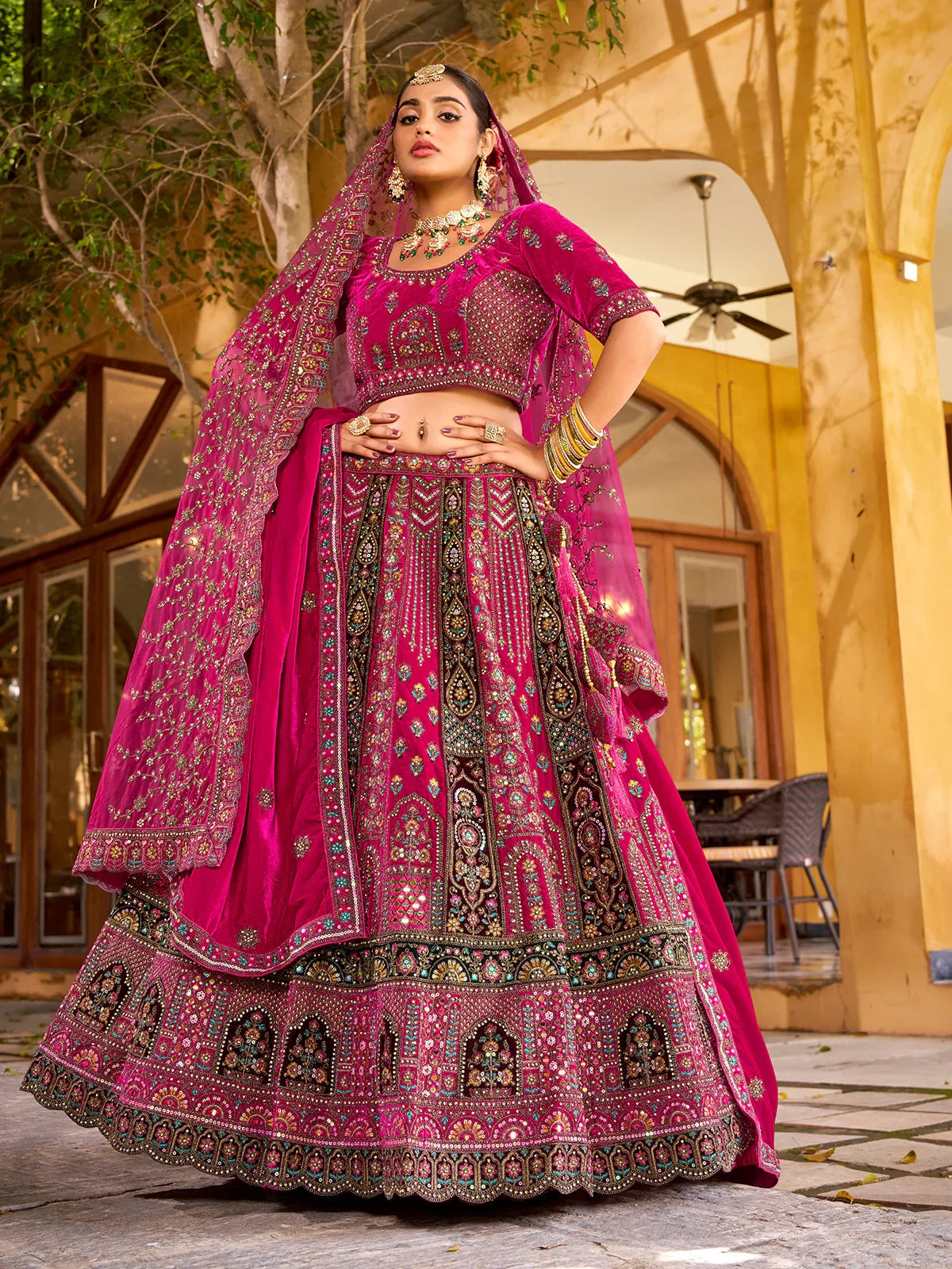 Rani Pink Bridal Bridal Lehenga Range 25000 Designer Rani Pink
