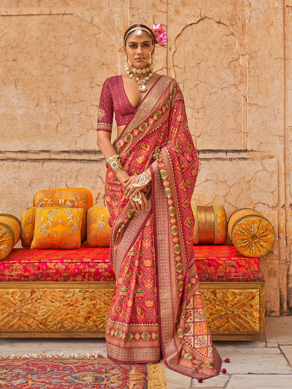 Designer Patola Viscose Silk Weeding Wear Saree