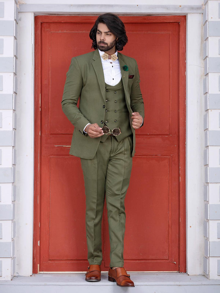 Amusing Green Color Men's Single Breasted Designer Suit - VJV Now