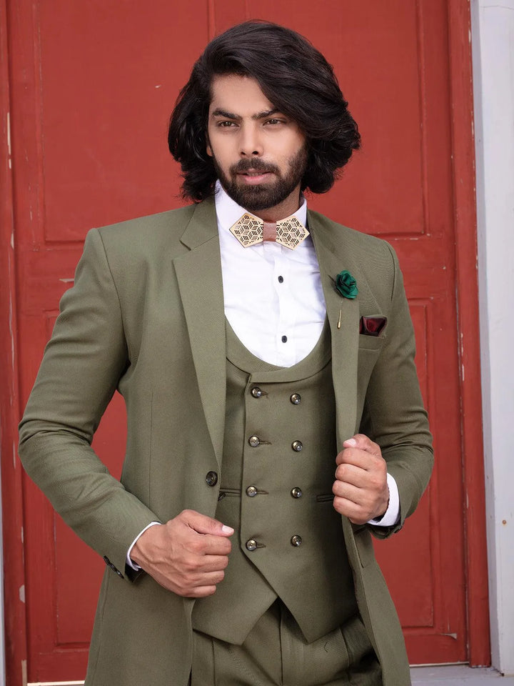 Amusing Green Color Men's Single Breasted Designer Suit - VJV Now