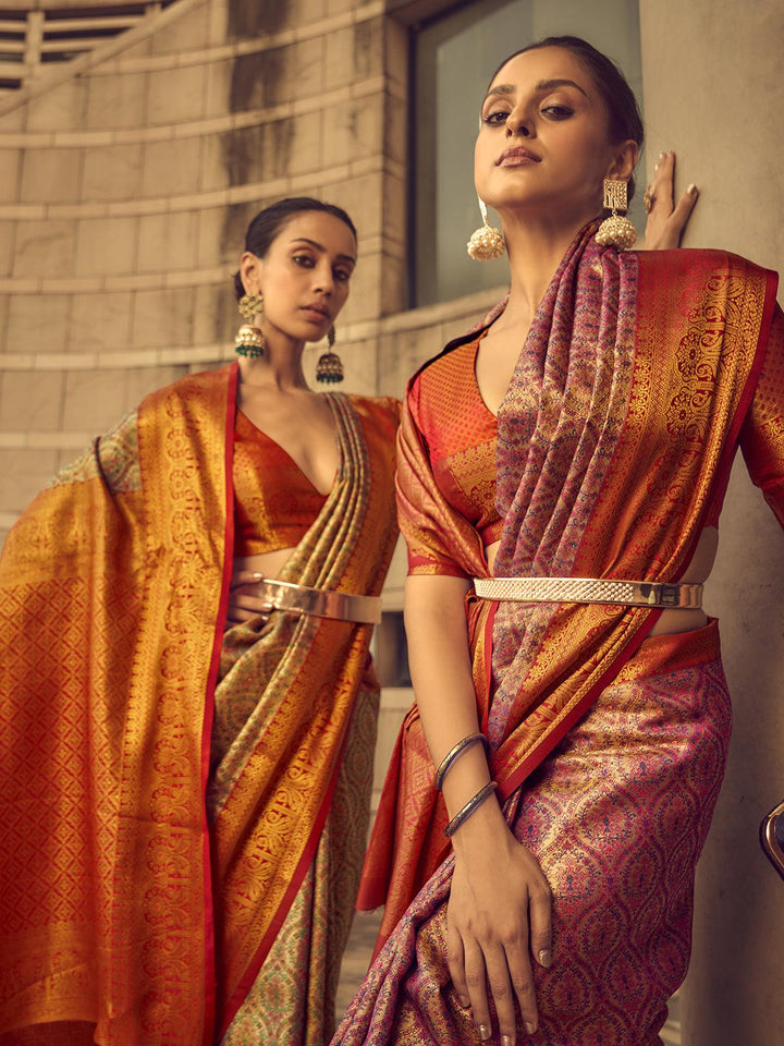 Beige Banarasi Soft Silk Wedding Wear Saree - VJV Now