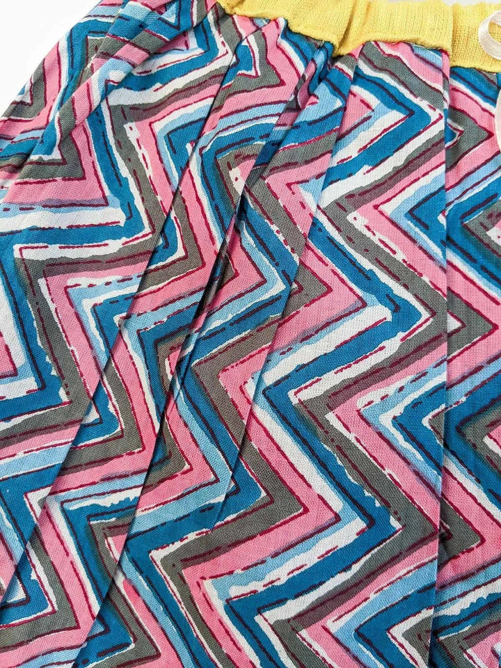 Blue Zigzag Baby Girl Summer Printed Poppy Skirt Top - VJV Now