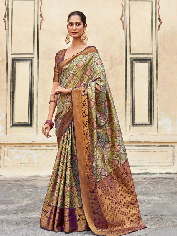 Bridal Blue Woven Banarasi Patola Silk Saree - VJV Now