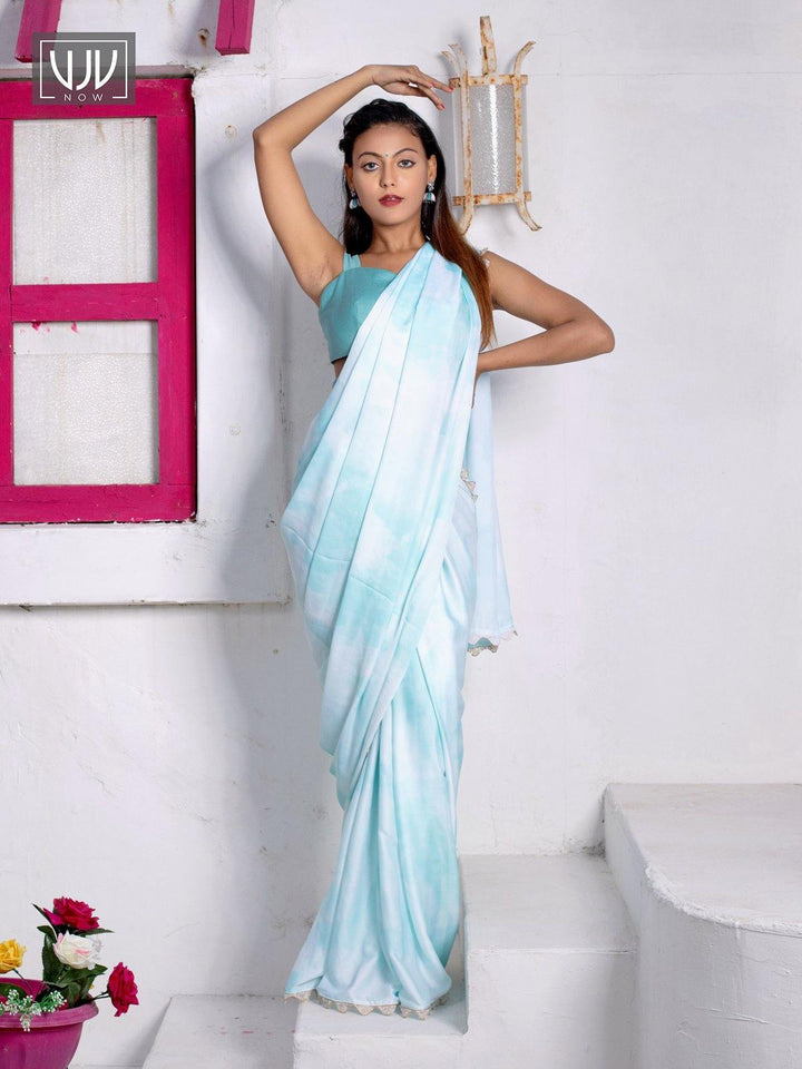 Charming Sky Blue Color Silk Classic Designer Saree - VJV Now