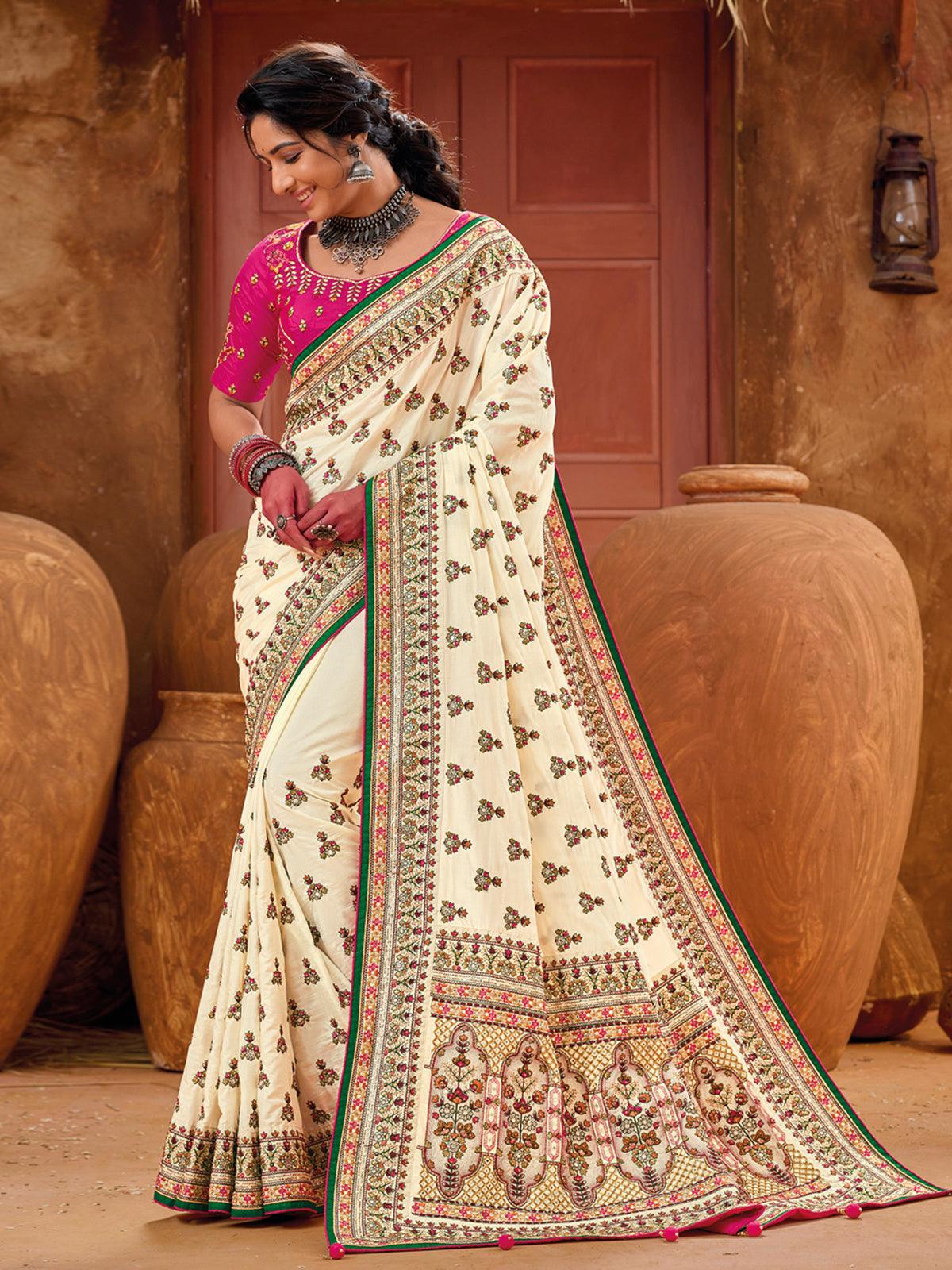 Buy Monjolika Fashion Woven Design Zari Silk Blend Heavy Work Banarasi Saree  - Sarees for Women 20173932 | Myntra