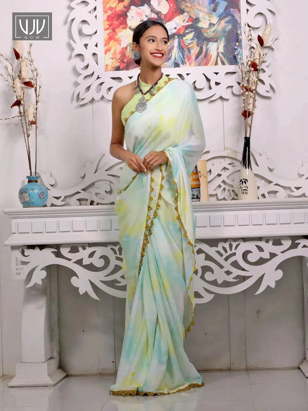 Delightful Multi Color Silk Designer Festival Wear Saree - VJV Now