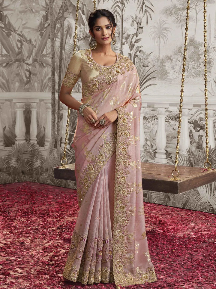 Dusty Pink Embroidered Women's Designer Wedding Wear - VJV Now