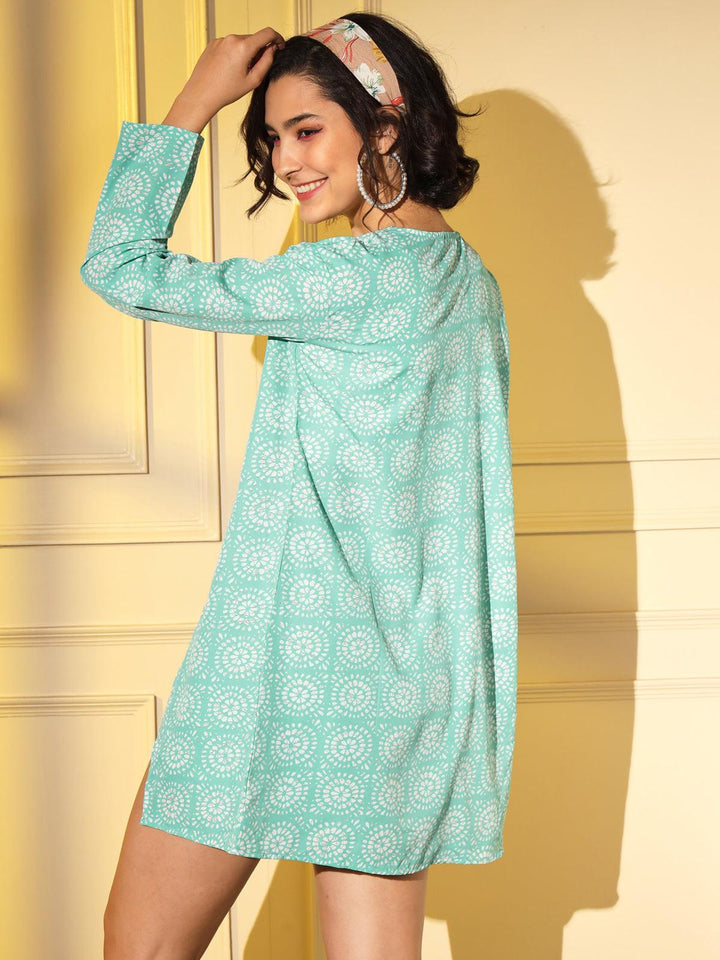 Exclusive Turquoise Printed Western Style Co-Ords Set - VJV Now