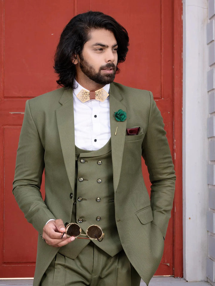 Fabulous Green Color Men's Single Breasted Blazer - VJV Now