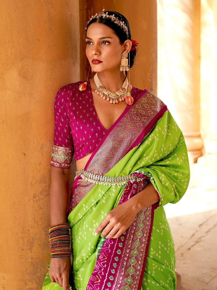 Green Embellished Designer Art Silk Saree - VJV Now