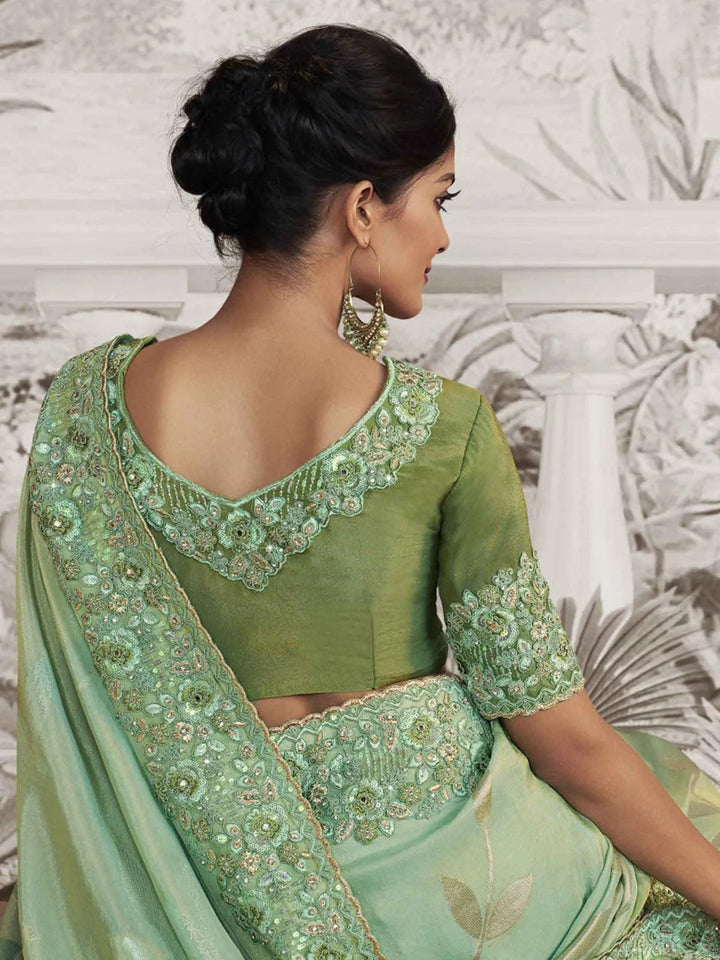 Green Embroidered Women's Designer Wedding Wear - VJV Now