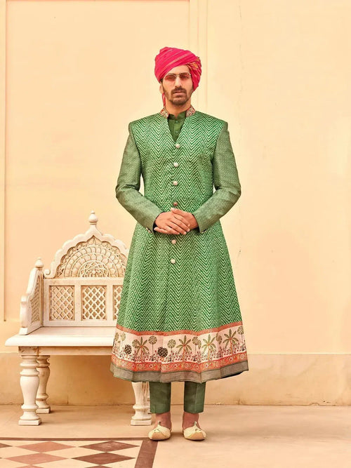 Indo Western For Men - VJV Now - India  Tagged "color green"