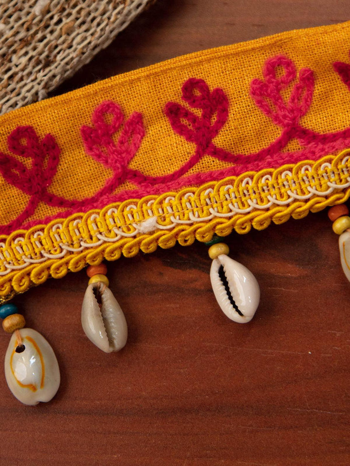 Handmade Mustard Cotton Baby Kids Festive Choker Necklace - VJV Now