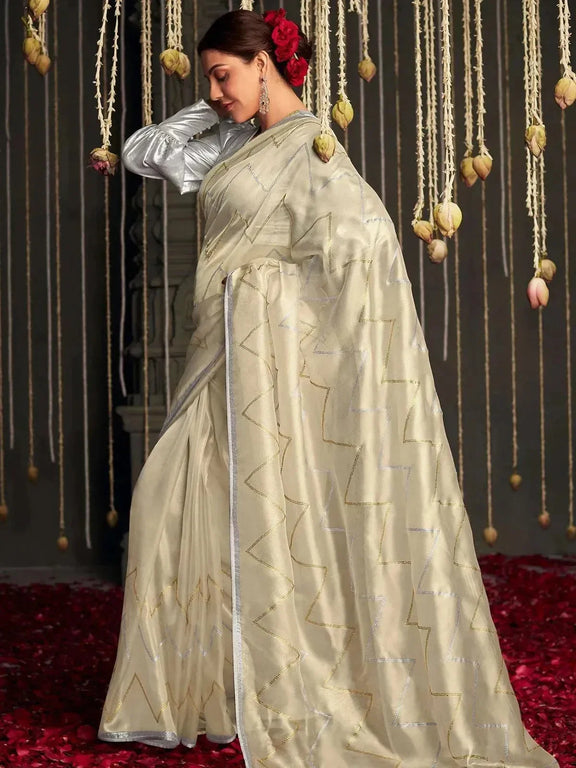 Kajal Aggarwal Bollywoord Style Party Wear Light Pink Silk Saree Vjv