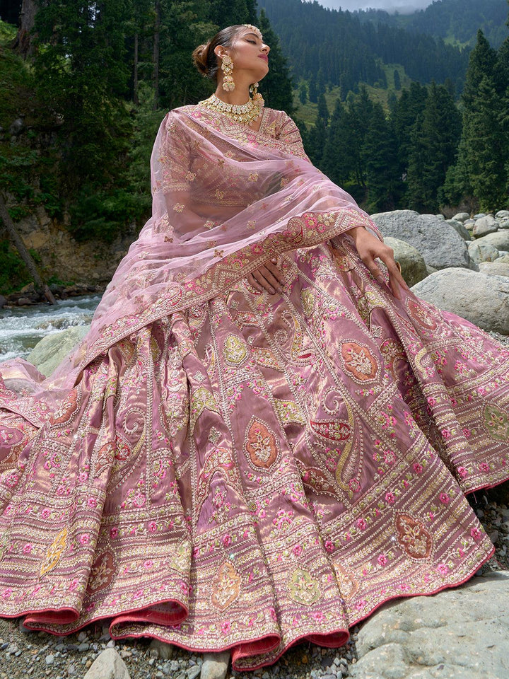 Light Pink Embroidered Work Traditional Designer Wear Lehenga Choli - VJV Now