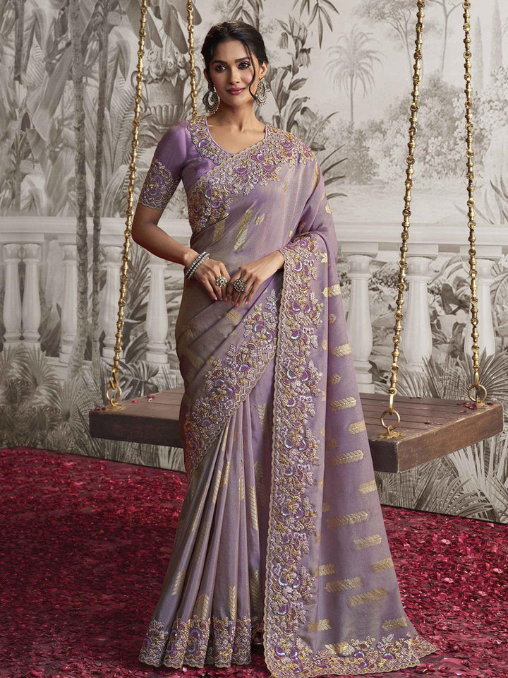 Light Purple Embroidered Women's Designer Wedding Wear - VJV Now
