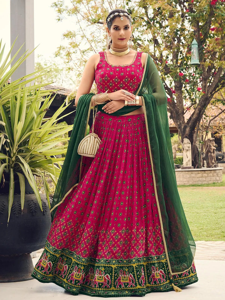 Maroon Color Digital Printed Sequence Work With Embroidered Work Lehenga Choli - VJV Now