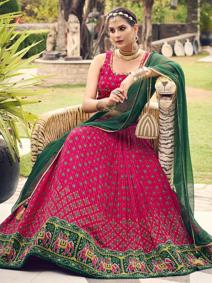 Maroon Color Digital Printed Sequence Work With Embroidered Work Lehenga Choli - VJV Now