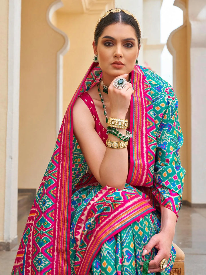 Multi Color Designer Patola Silk Saree - VJV Now