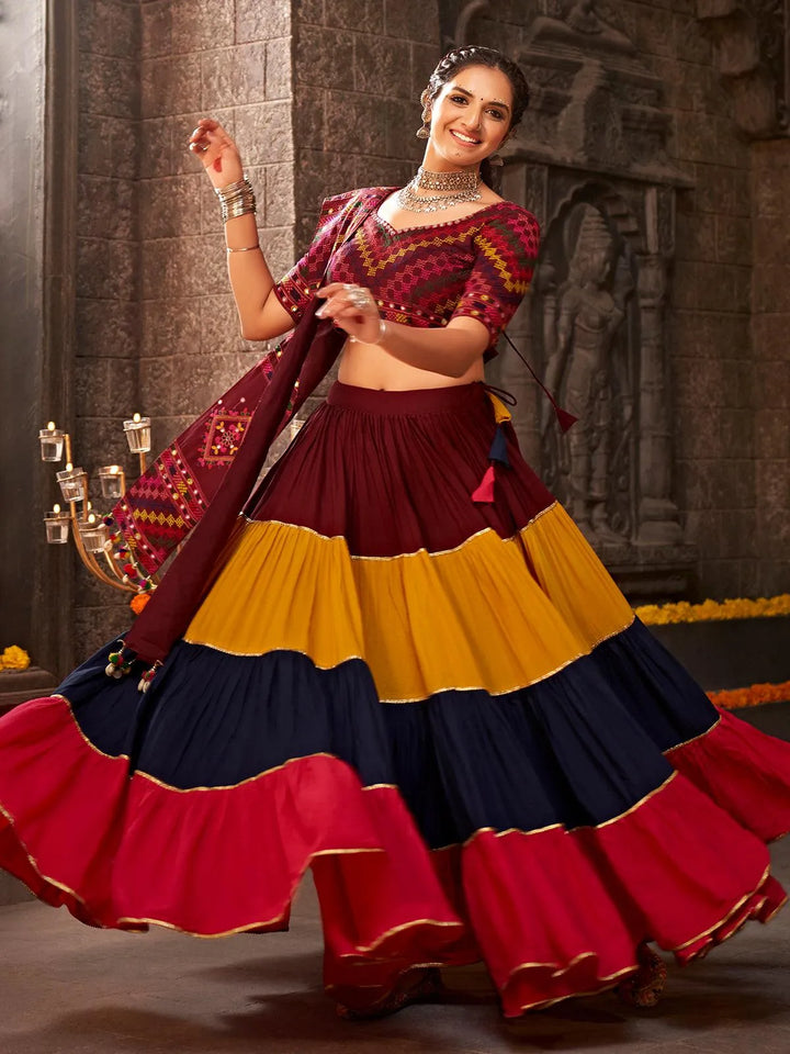 Multi Color Embroidered Navratri Festival Lehenga Choli - VJV Now