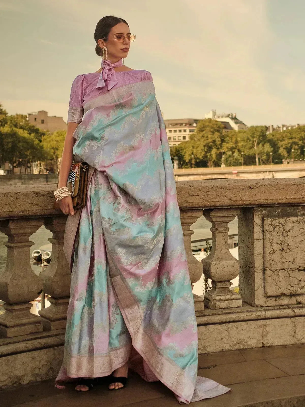 Multicolor Banarasi Silk Saree main image 1