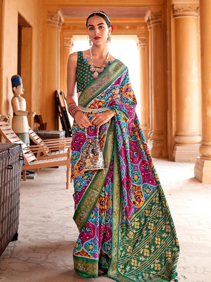 Multi Color Printed Embellished Designer Art Silk Saree - VJV Now