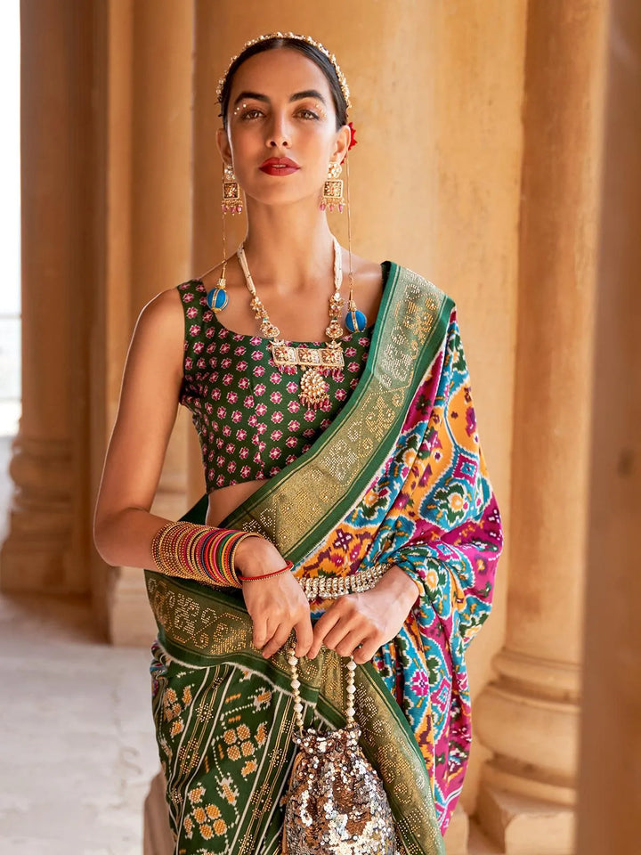 Multi Color Printed Embellished Designer Art Silk Saree - VJV Now