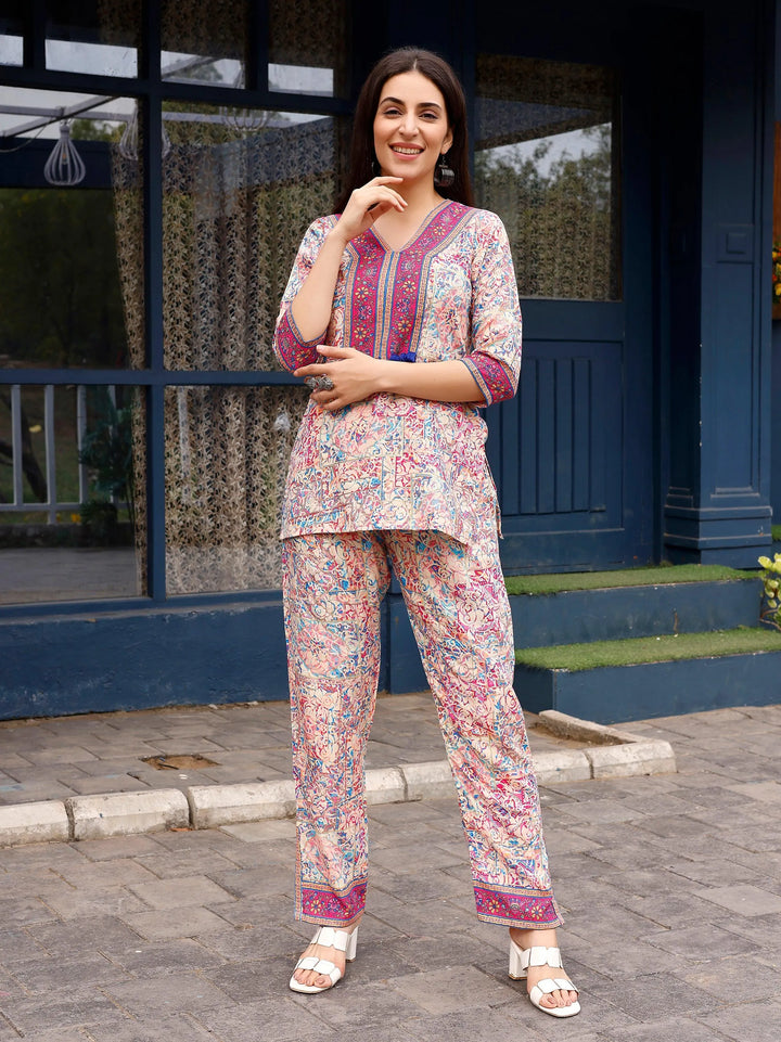 Multi Pattern Paisley Printed Designer Co-Ords Sets - VJV Now