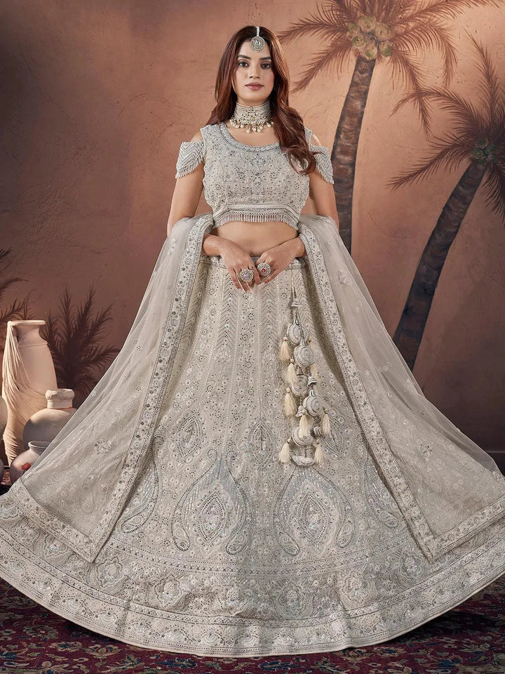 Off-White Zarkan Lehenga Choli Set for weeding wear - VJV Now