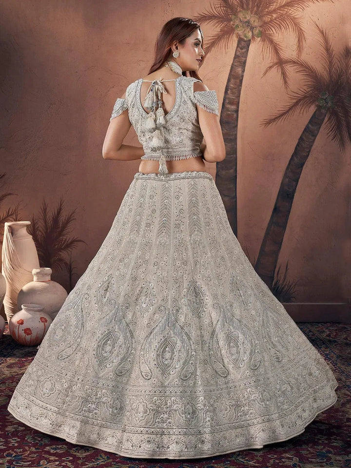 Off-White Zarkan Lehenga Choli Set for weeding wear - VJV Now