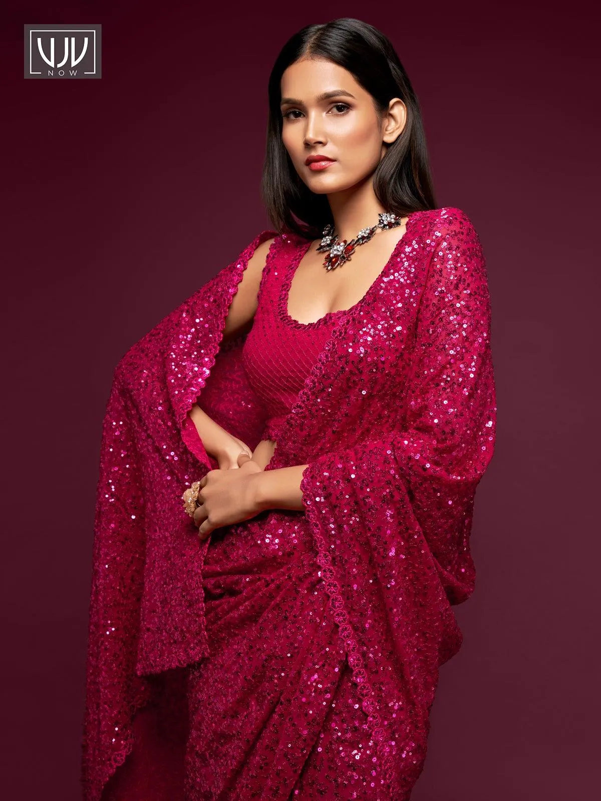 Flirty magenta clearance party wear designer