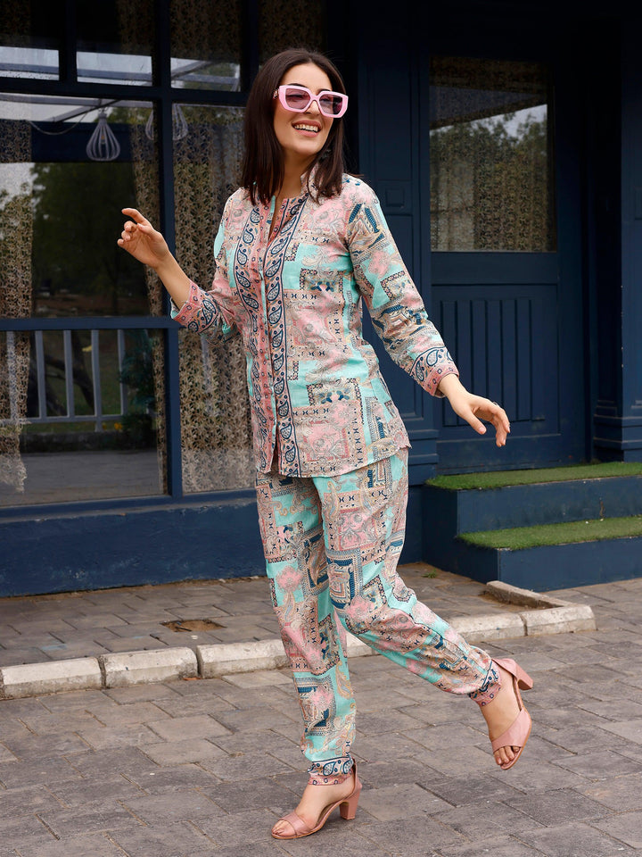 Paisley Printed Designer Ready To Wear Co-Ords Sets - VJV Now