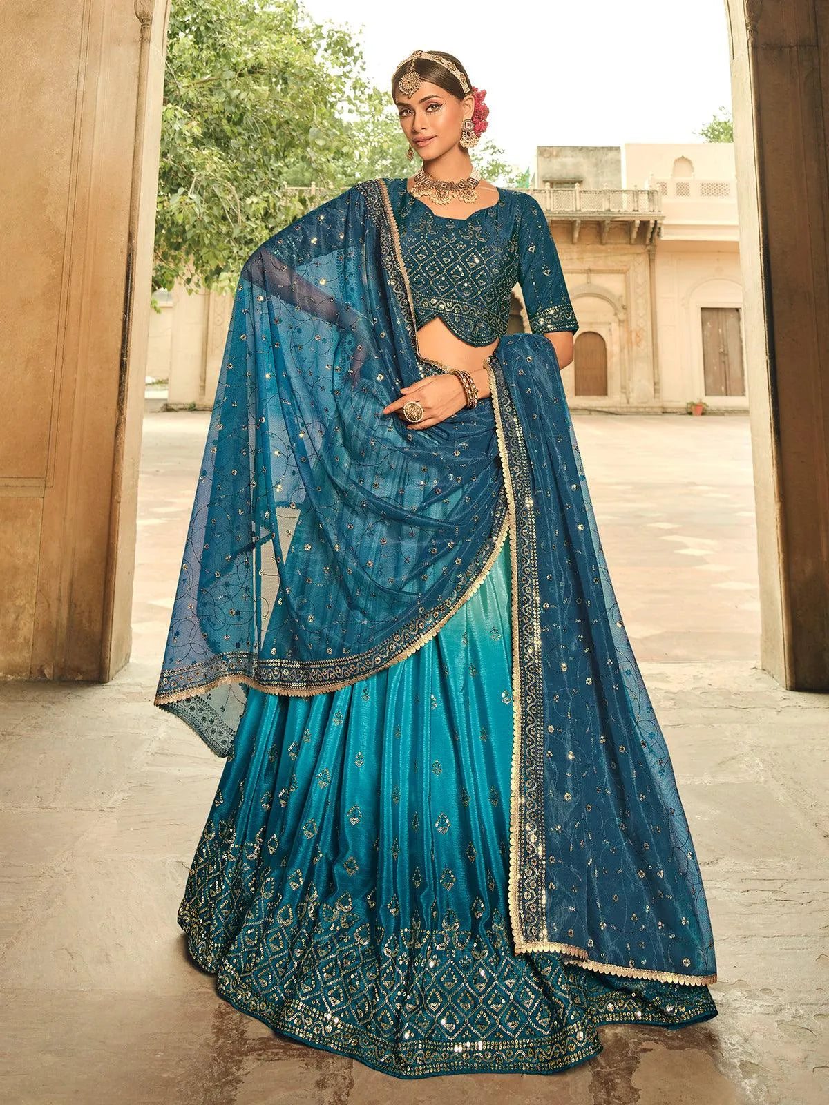 Navy Blue Ferrari Silk Party Wear Lehenga Choli, सिल्क लहंगा - Mohi  Fashion, Visakhapatnam | ID: 2851941162733